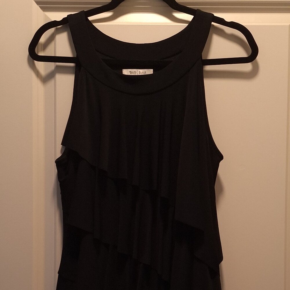 Black dress w/ruffles, sz XL, White House Black Market